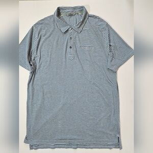 Tasc Performance Polo Shirt Mens XL Blue White Stripe Breakers Palm Beach‎ Logo
